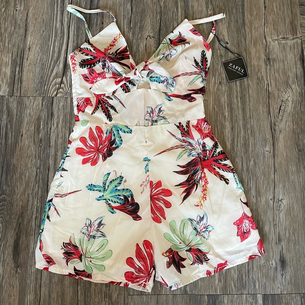 Zaful Floral Romper Dress